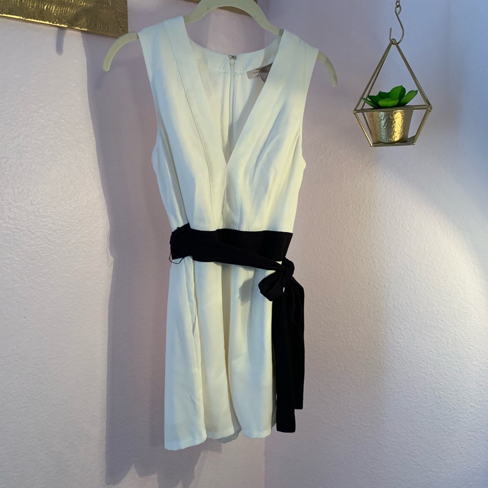 Forever 21 Contemporary white black tie jumpsuit